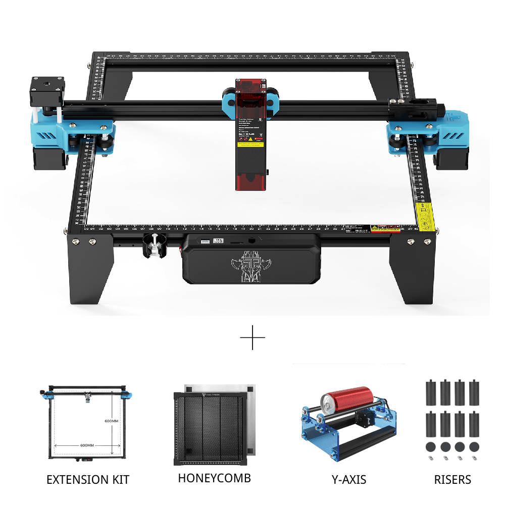 Twotrees TTS-10 Pro Diode Laser Engraver & Extension kit & Honeycomb & Y-axis Rotory & Risers - Twotrees Store