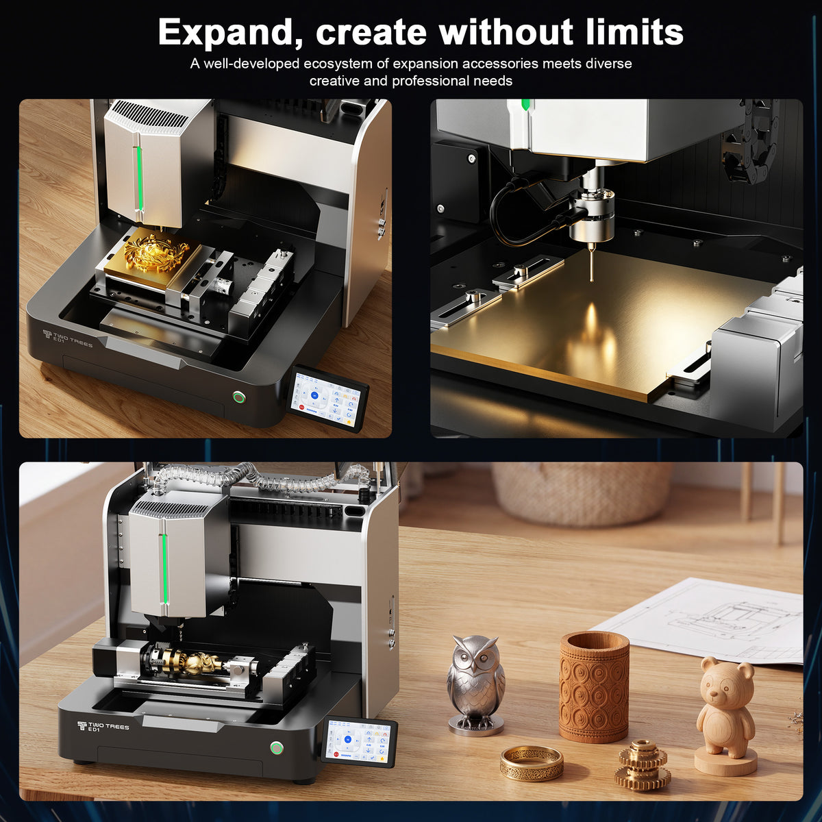 【Pre-sale】Twotrees ED1 Enclosed Desktop CNC Router Machine