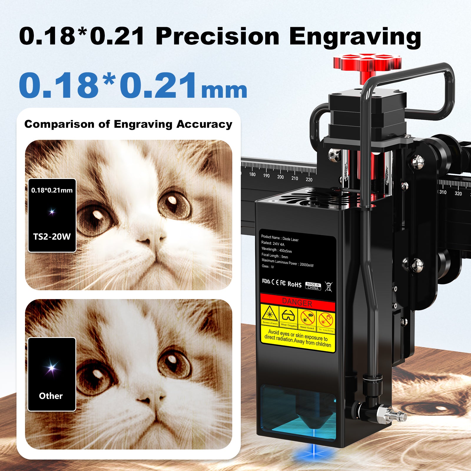 Twotrees TS2-20W Laser Engraver Machine with Auto Focus