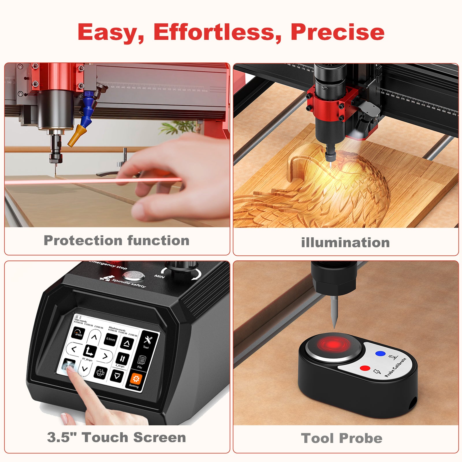 Twotrees TTC6050 CNC Router Machine + 800W Spindle + 4th Axis
